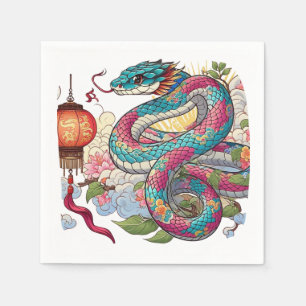 Serviette En Papier Zodiaque chinois : Le serpent sagacien