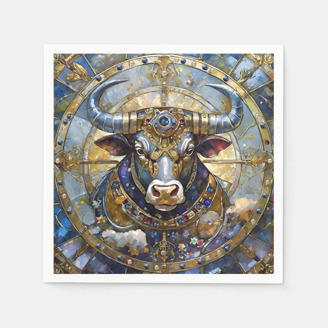 Serviette En Papier Zodiaque - Taureau Le Taureau (Devant)