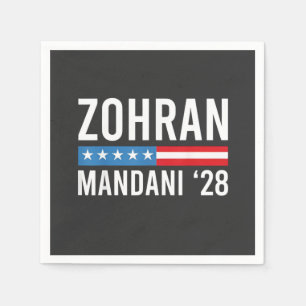 Serviette En Papier Zohran Mamdani Candidat à la Mairie de NYC Drapeau