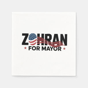 Serviette En Papier Zohran Mamdani Candidat Maire NYC États-Unis