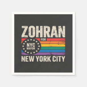 Serviette En Papier Zohran Mamdani Pour Maire de NYC LGBTQ Démocrate