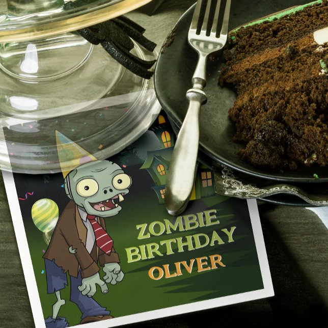 Serviette En Papier Zombie Birthday Boy Scary (Créateur téléchargé)