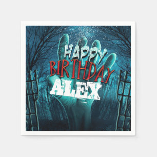 Serviette En Papier Zombie Bonne fête d'anniversaire