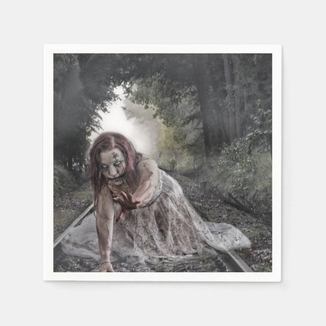 Serviette En Papier Zombie sur les traces (Devant)