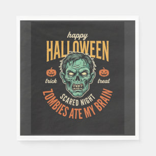 Serviette En Papier Zombies d'Halloween Ont Mangé Mon Cerveau