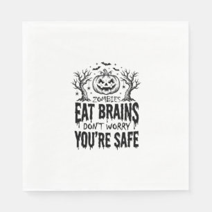 Serviette En Papier Zombies Mangent des Cerveaux Drôle Halloween Desig