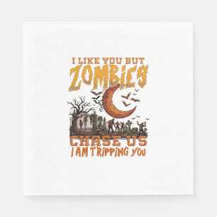 Serviette En Papier Zombies nous poursuivent Halloween Cimetière Crois