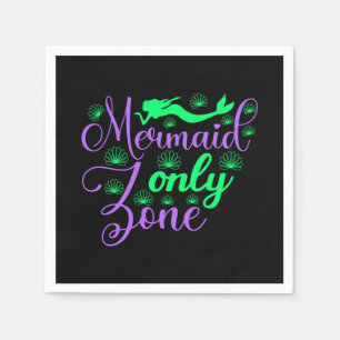 Serviette En Papier Zone de sirène seulement dans Neon Green et Purple