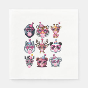 Serviette En Papier Zoo Animaux Anniversaire Fête Amoureux de la faune