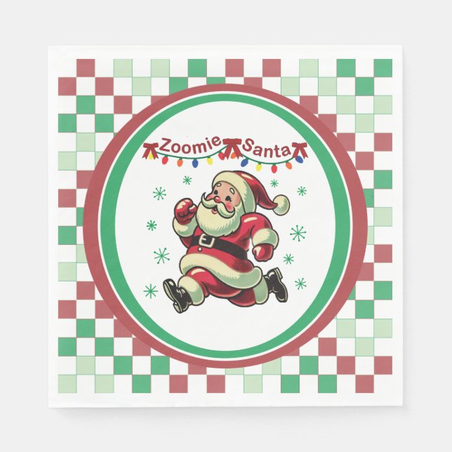 Serviette En Papier Zoomie Père Noël Noël (Devant)
