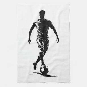 Serviette en toile avec silhouette de joueur de fo