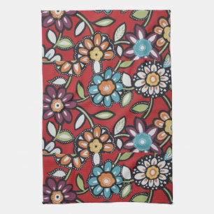 Serviette fleur de pouvoir des années 70