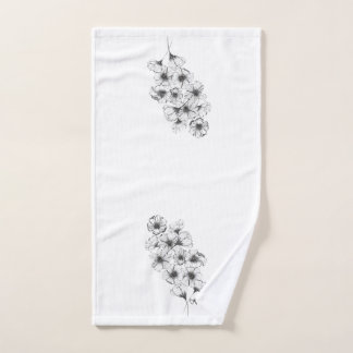 Serviette Florale Noir & Blanc