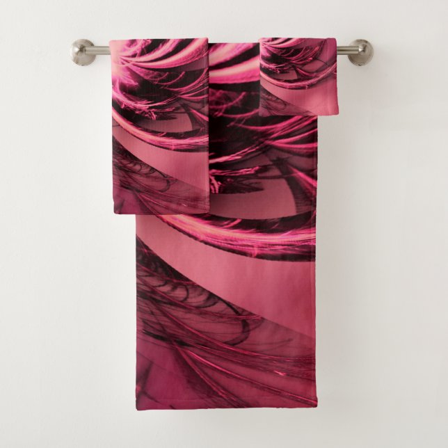 Serviette Fractée violet tordu & prune (En situation)