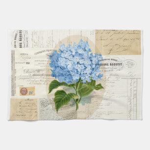 Serviette française d'éphémères d'hortensia bl