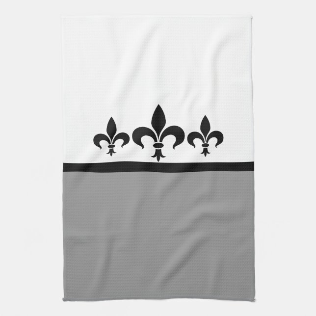 Serviette Gris Fleur De Lis Swanky (Vertical)