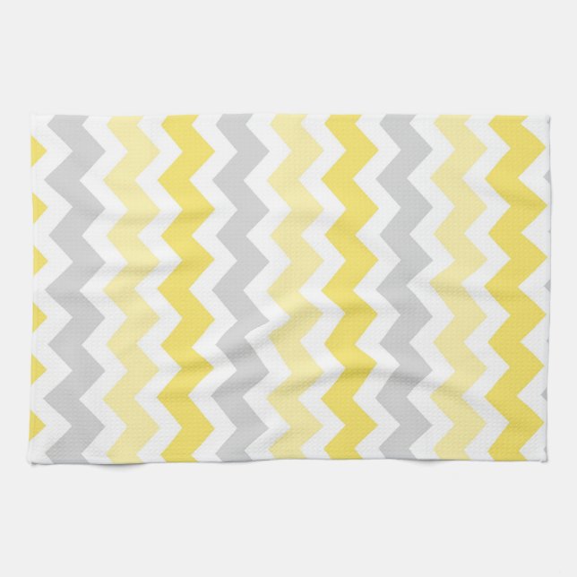 Serviette grise jaune de tissu de cuisine de (Horizontal)