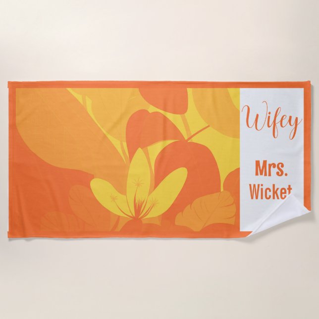 Serviette Hawaiian Beach personnalisée (Devant)