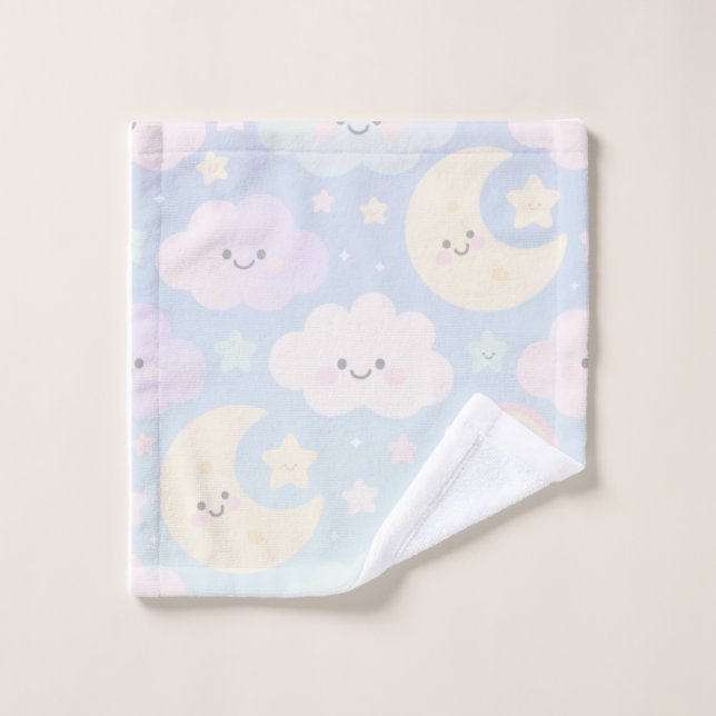 Serviette Kawaii Ciel Pastel  (Gant de toilette)