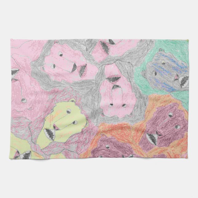 Serviette Lions fractale (Horizontal)