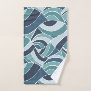 Serviette main turquoise & Blue Ocean Waves