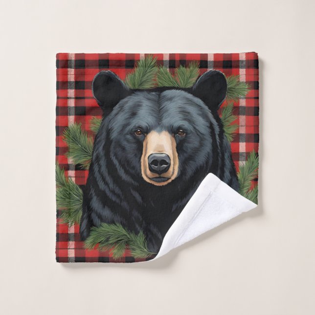 Serviette majestueuse de l'ours noir du Nord (Gant de toilette)