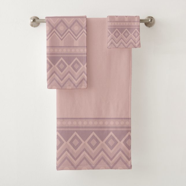 Serviette Mauve Geo (En situation)