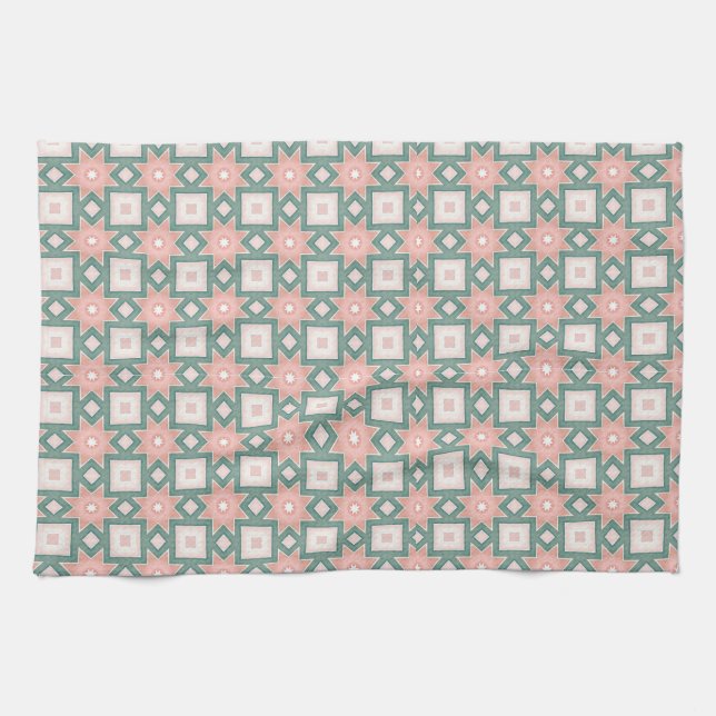 Serviette mignonne avec des étoiles et des carrés  (Horizontal)