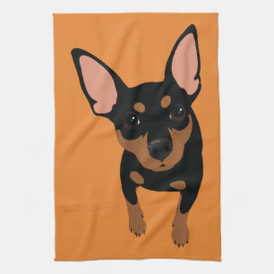 Serviette minimum de portrait de chien de Pin de