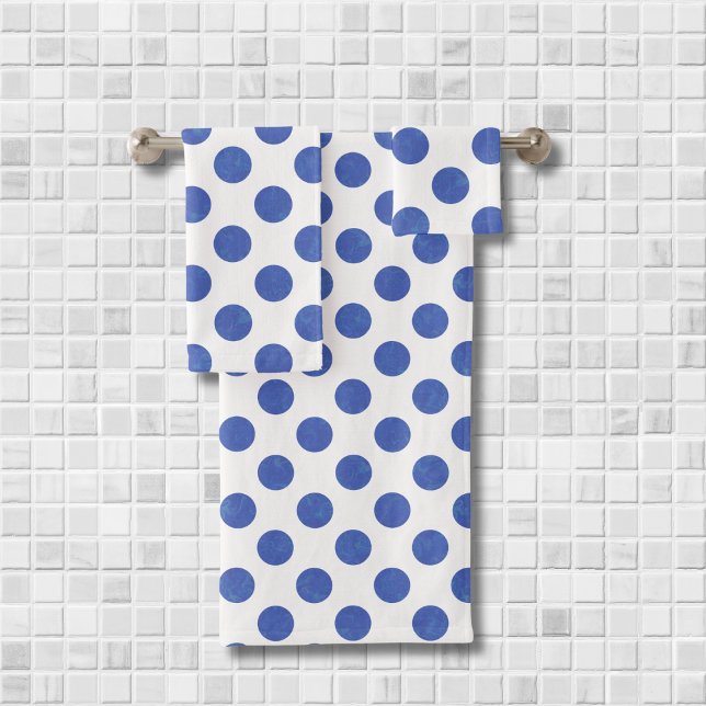 Serviette moderne Grand Polka Bleu (Créateur téléchargé)