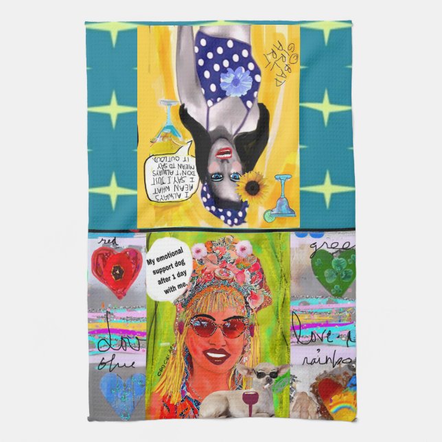 Serviette Mon chien de soutien émotionnel (Vertical)