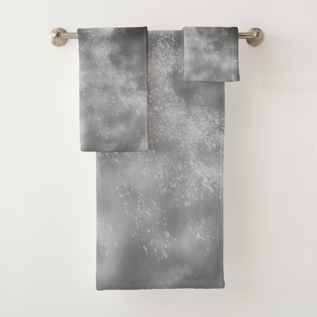 Serviette monochrome gris ciel de nuit (En situation)