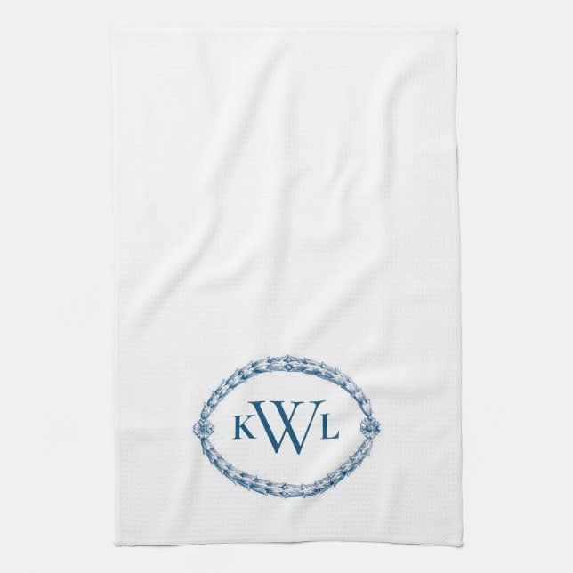 Serviette Monogramme Blue Country Kitchen (Vertical)
