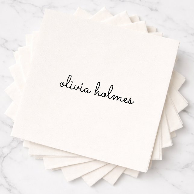 Serviette Monogramme | Serviettes en Papier avec T (Personalized script napkins create a simple stylish detail for modern events )