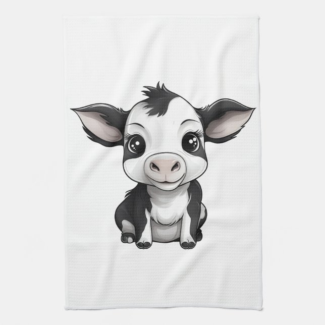 Serviette "Moo-dern Kitchen" - Mains Sèches, Coeur (Vertical)