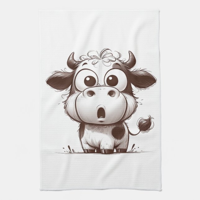 Serviette "Moo-dern Kitchen" - Mains Sèches, Coeur (Vertical)