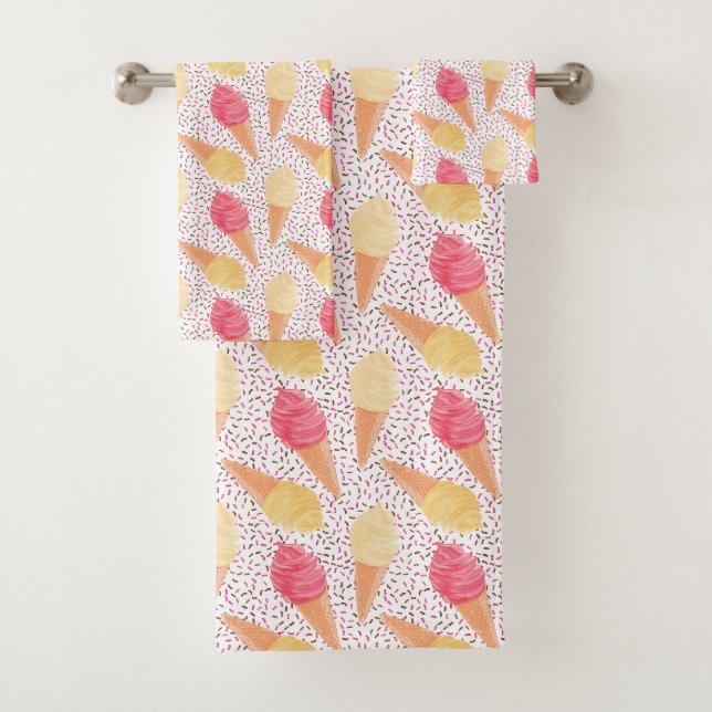 Serviette Motif de crème glacée (En situation)