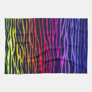 Serviette multicolore de rayure de zèbre