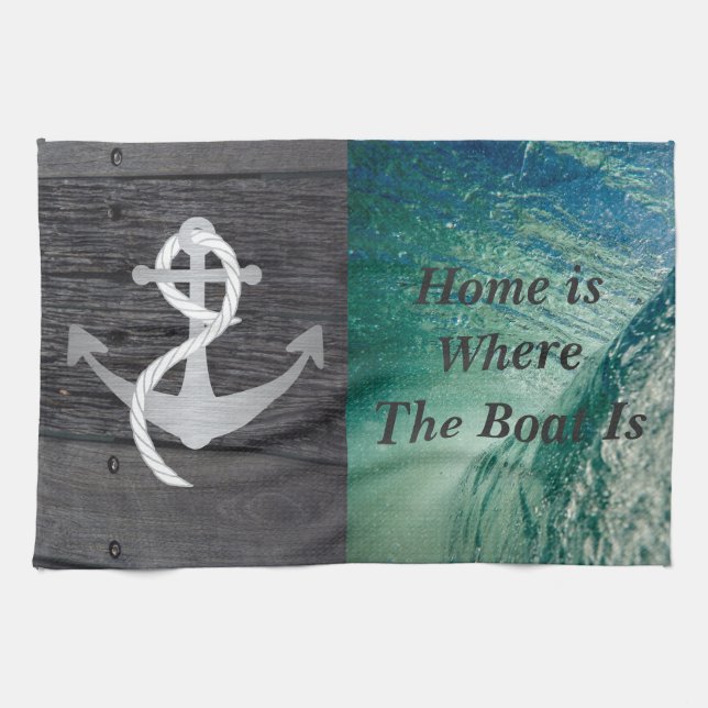 Serviette nautique rustique de navigation (Horizontal)