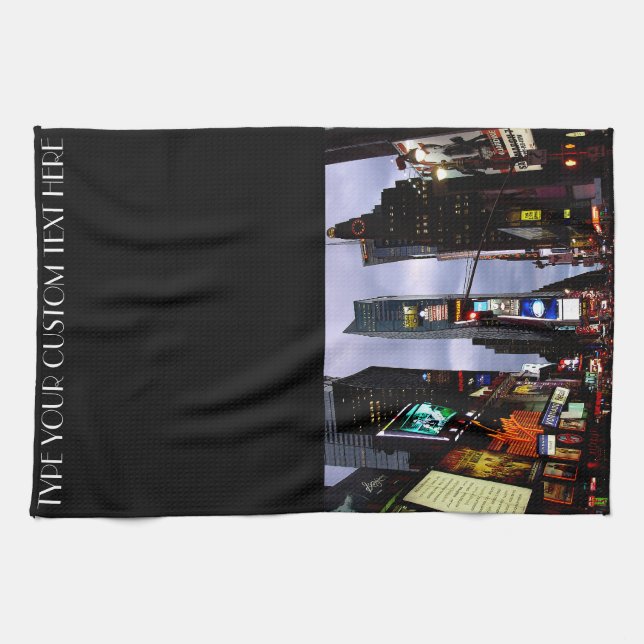 Serviette New York personnalisée Times Carré Servi (Horizontal)