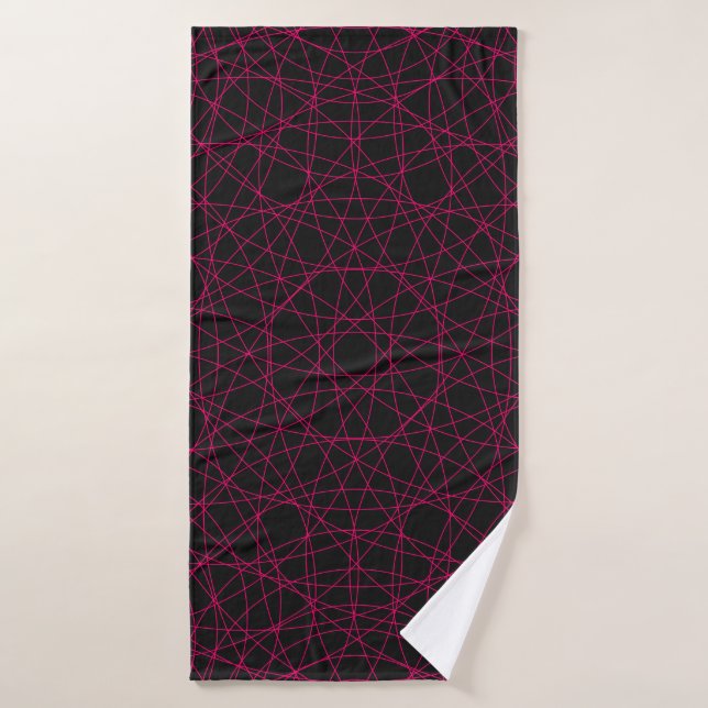 Serviette noire en Grille de Néon géométrique - Pe (Serviette de bain)
