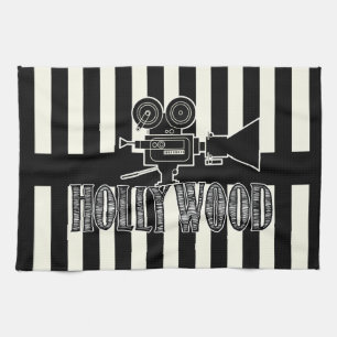 Serviette noire et blanche de Hollywood