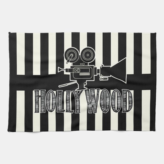 Serviette noire et blanche de Hollywood (Horizontal)