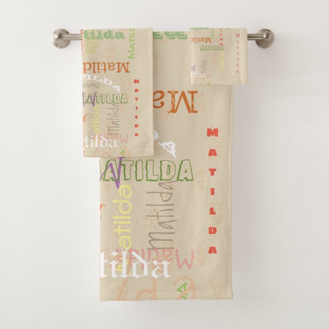 Serviette nommée customisée de Bath (En situation)