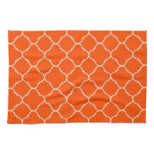 Serviette orange de Quatrefoil de récolte