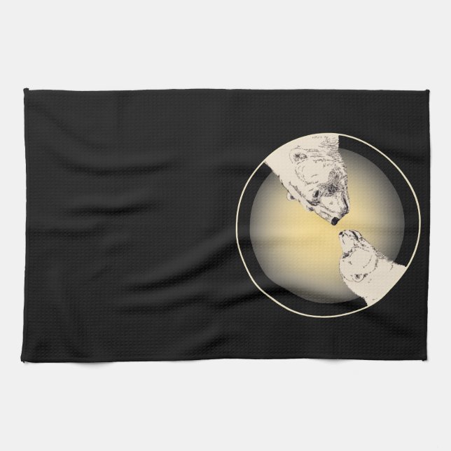 Serviette Ours Polaire Mère & Cube Porter Serviett (Horizontal)