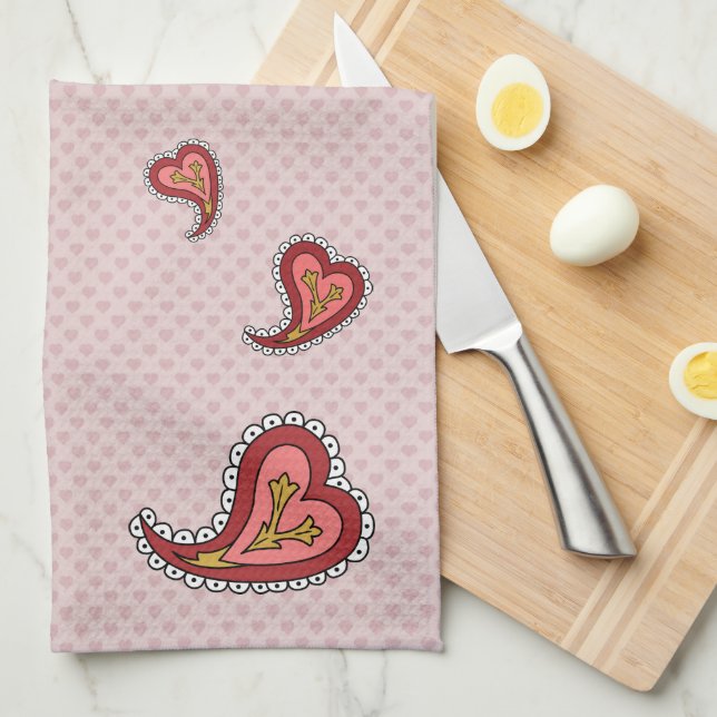 Serviette Paisley Heart Hand (Quart Plié)