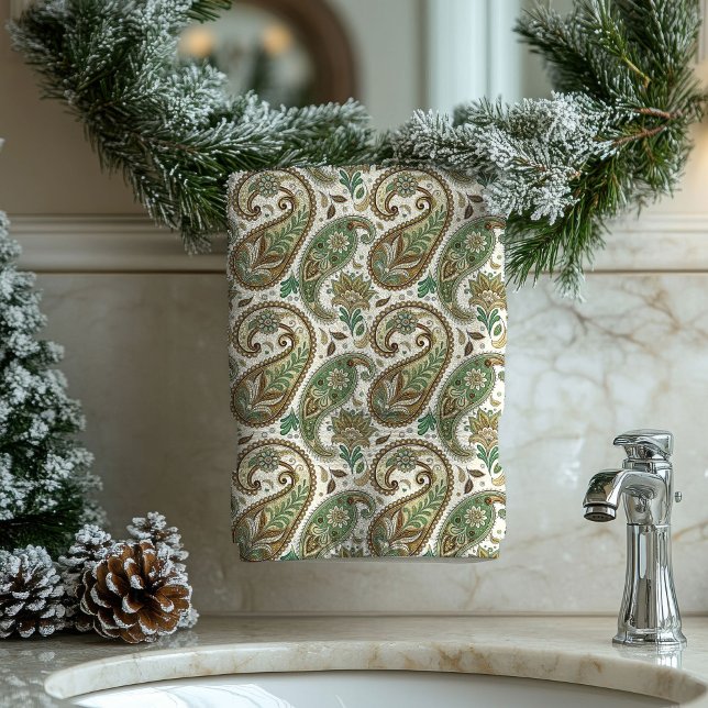 Serviette Paisley Terreuse Cadeau Bohème pour Gran (Earthy Paisley Towel Boho Gift for Grandparents)