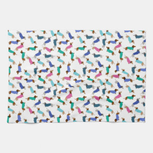 Serviette Pastel Dachshund Plat
