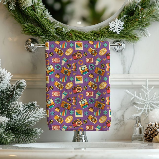 Serviette Pastel Groove Éclectique Style de Bain d (Pastel Groove Towel Eclectic 70s Bath Style)